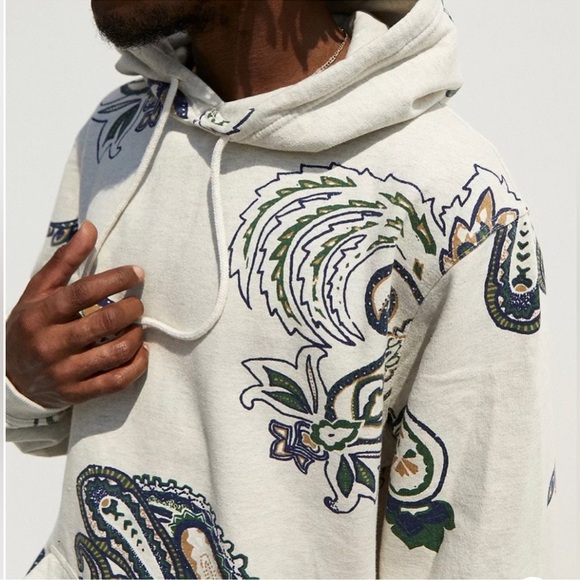 Urban Outfitters Paisley print Hoodie sweatshirt for Men Large preowned - Picture 8 of 8